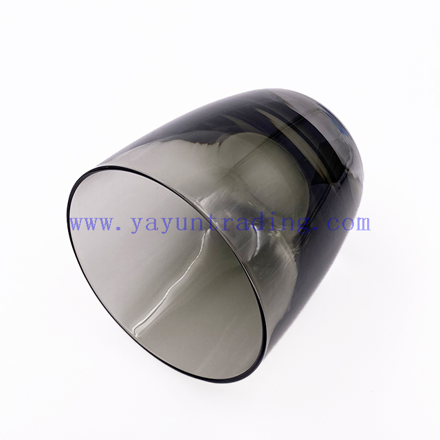 Lead Free Solid Color Round Square Heavy Base Smoky Gray Whiskey Glass Cup