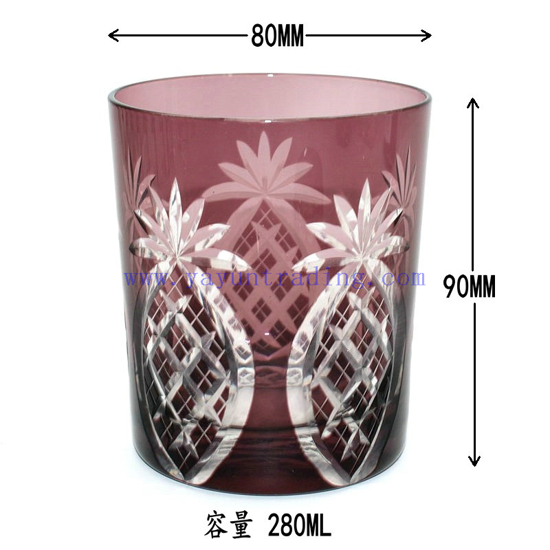 High Quality Tumbler Handmade Wine Glass Cups Whisky Glass Deep Etched Crystal Cup