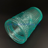 Cylinder Drinking Glass Cup Colored Blue Glasses Vintage Embossed Wine Glass