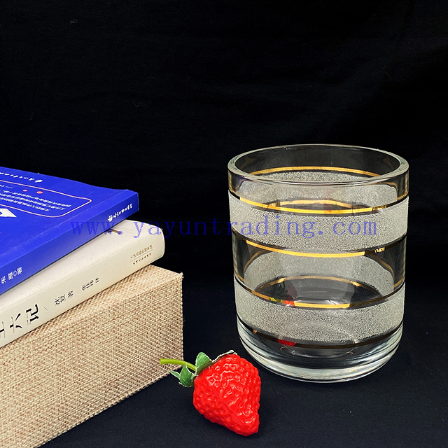 Hot Selling Clear Whisky Drinking Glass Handmade Rim Pattern Thick Base Wine Beer Glass Cup