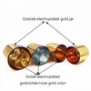Electroplated 8oz 10oz 12oz 16oz Luxury Empty Glass Gold Candle Vessel Jar Large with Lid