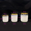 8oz 12oz 16oz Customized Logo Classical White Glass Candle Jars Luxury Vessel Container with Gold Rim