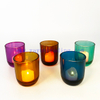 8oz Empty Round Bottom Candle Jar Colored Translucent Glass Candle Jars Holder