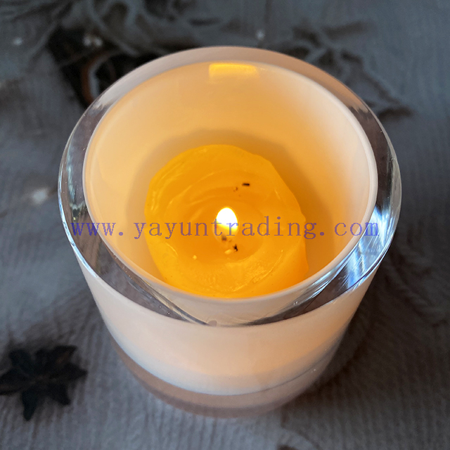 Customized White Decorations Solid Table Decor Glass Crystal Candle Jar