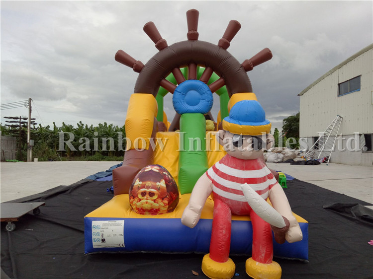 RB01016(15x3.6x5.8m) Inflatable Giant Pirate Pilot Obstacle Course With Slide For Children