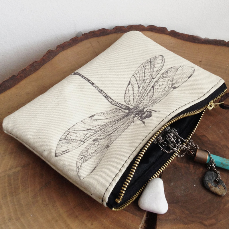 Canvas Zipper pouch/Cosmetic bag/Make up bag