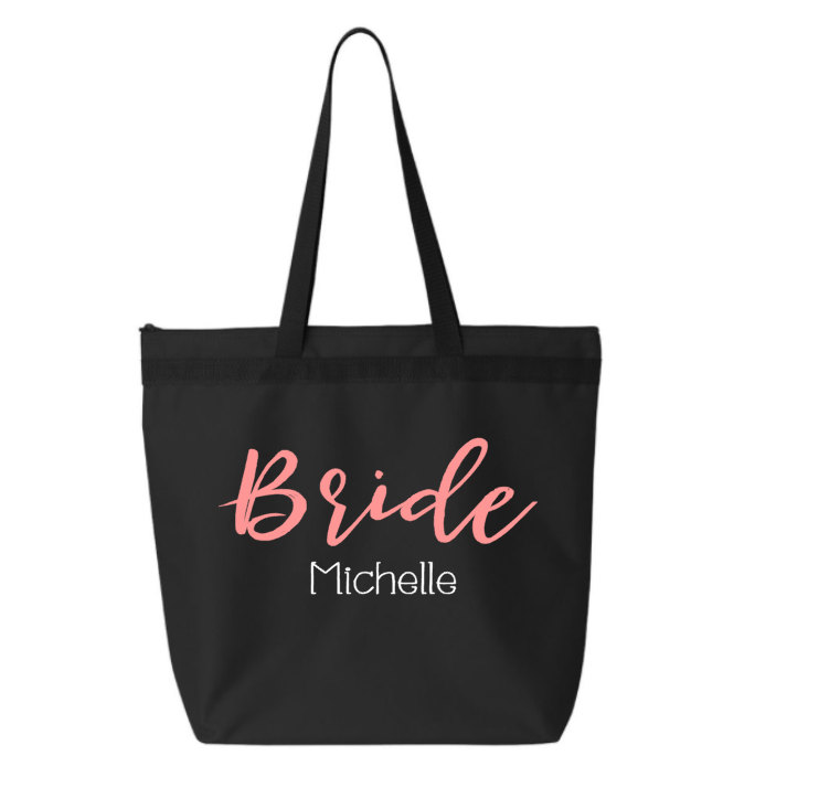 Organic personalized tote bag Bride squad bag
