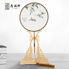 Chinese embroidery palace round silk fans for business gifts