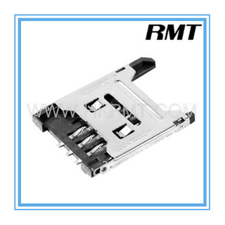SIM Card Connector 6pin Pedal-Lift Height 1.8mm for Cellphone