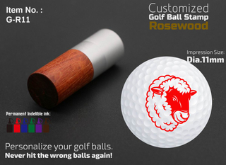 Rosewood round golf ball stamps G11 Dia.11mm Multi surface stamps 