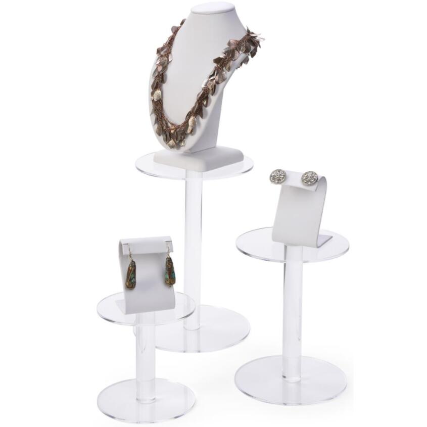 Round Buttom Black Acrylic Jewelry Display Risers