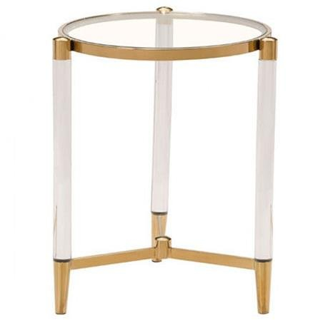 Hot Selling Round Side Table Gold Acrylic Table Stainless Steel Brass Table