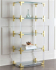 Gold Color Hardware Clear Acrylic Free Standing Shelves Lucite Shelf Cabinet