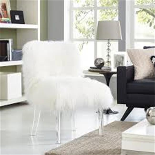 Modern Living Room Sheepskin Seat Cover Chair Lucite Gaming Chair Fur Fabric Chair