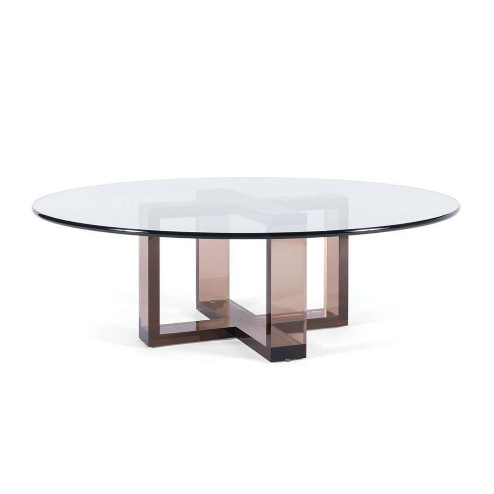 Clear Glass Top Round Acrylic Dining Table