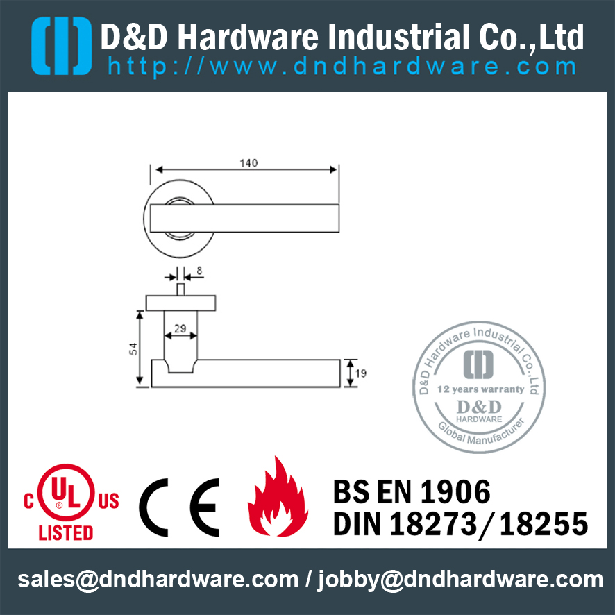 Antirust round lever solid handle dengan harga kompetitif untuk Wood Door - DDSH146