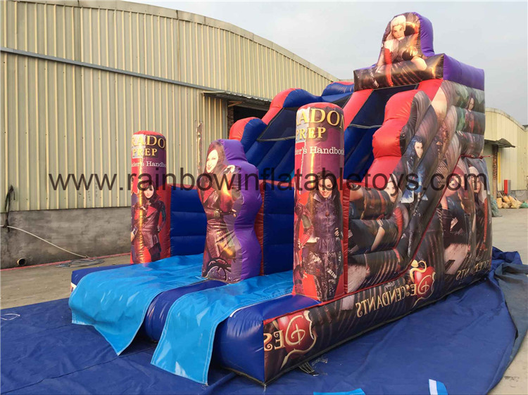 RB6038-6(5.4x3.5x4m) Inflatable Popular Descendants Theme Slide With Colorful Painting