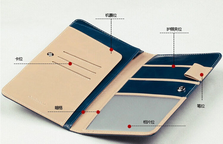 Genuine PU Leather Passport Wallet Bag Organizer Holder