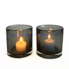 High Quality Shiny Smoky Gray Votive Handblown Glass Candle Jar