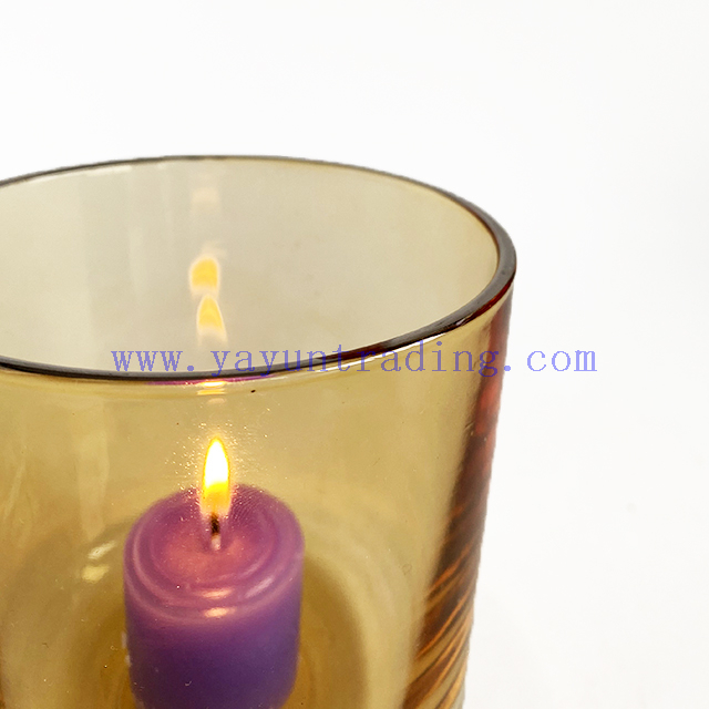 Wholesale Machine Made Shiny Candle Jar Silver Rim Glass Candle Holder