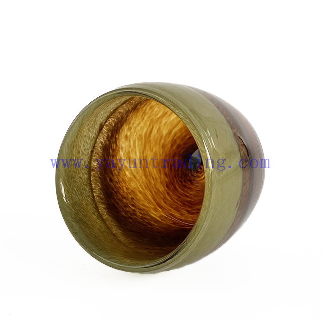 Handmade Shiny Glass Candle Holder Horizontal Stripe Decoration Candle Jar