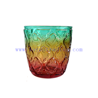 Wholesale 10oz 300ml Translucent Rainbow Shiny Horn Glass Candle Holder