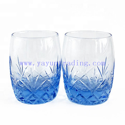 Customized Blue Hot Selling Glassware Fancy Machine Made Glass Cup