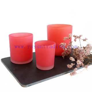 Wholesale Custom Jar Holder Luxury Pink Glass Candle Jars
