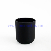 Matte Black Frosted Glass Candle Holder Jar With Bamboo Lids