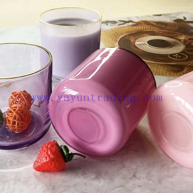 Hot Selling Luxury Colorful Home Decor Empty Custom Container Glass Candle Jar