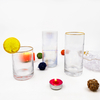 Bar Iced Water Ribbed Drinking Glass Different Size Glass Clear Tumblers Whiskey Glass Cup for Cold Tea Juice