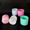 Custom Empty 16oz Colorful Candle Jars Vessel Container Glass Holder for Scented Candle Making with Silver Gold Rim