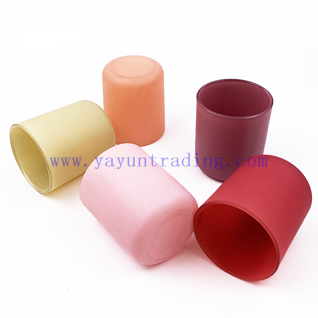 Wholesale Luxury Empty Customized Matte Colorful Glass Candle Jars for Candle Making