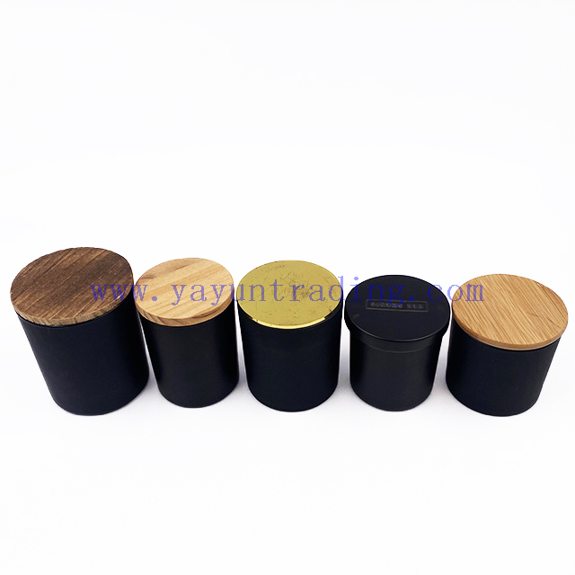 Home Decoration Candle Jars Frosted Glass Luxury Customized Creative Cylinder Containers