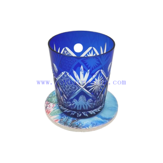 2023 Yayun handmade cobalt blue glass tumbler