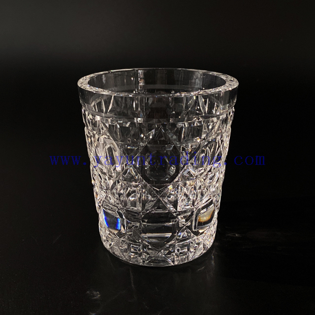 High White Crystal Carved Cocktail Glass Cup Unique Design Transparent Handmade Tumblers