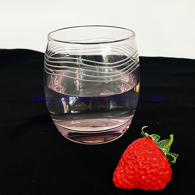 Multiple Purple Glass Tumbler Solid Color Glassware Drinking Glasses Whisky Cup Set of 4
