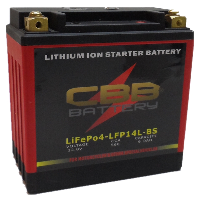 12.8V 6ah Factory OEM LiFePO4 Motorcycle Battery LFP14-BS