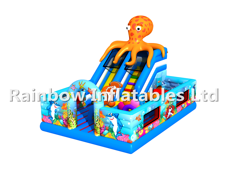 RB4123（7x5x6m）Inflatables Octopus theme funcity with Slide
