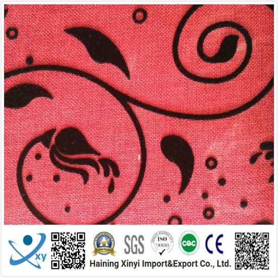 Latest Design Fabric Upholstery, Cheap Textile Flock Sofa Upholstery Fabric, Cushion Cover Fabric