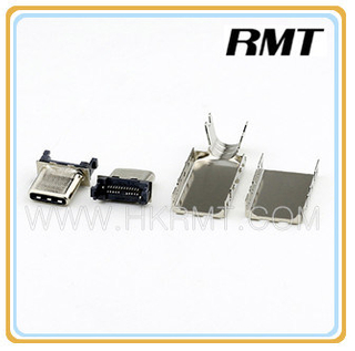 Male 3.1 USB Type C Connector for Smartphone