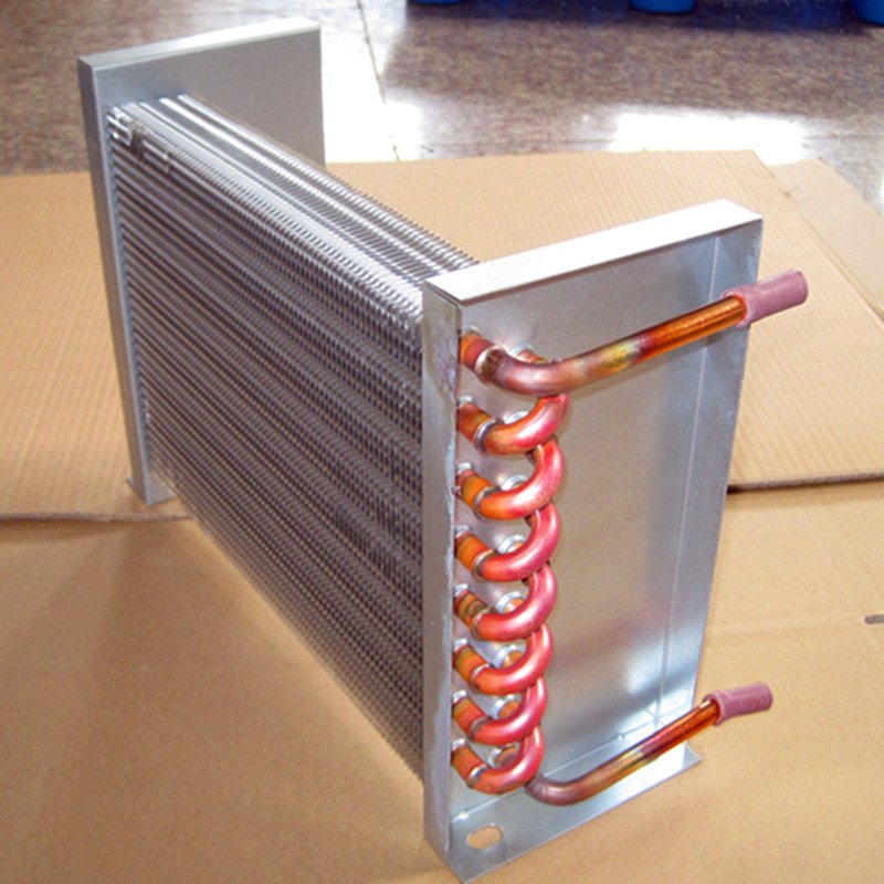 Bobina comercial de aluminio y cobre intercambiador de calor para almacenamiento en frío