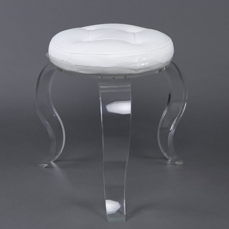 Luxury Clear Acrylic Stool White Bar Stool Bedroom Furniture Factory
