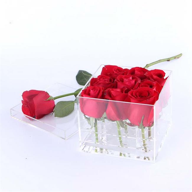 Transparent 2018 Christmas Gift Box Custom Rose Packing Box Acrylic Flower Box