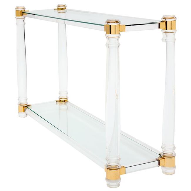 New Design Gold Metal Coffee Table Acrylic Living Room Console Table Corner Table