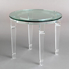 Fancy Clear Acrylic Round Side Table Plexiglass Acrylic Side Table with Glass Top