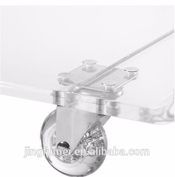 Luxury Acrylic Clear Lucite Plastic Transparent Book Trolley Home Use