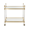Modern Acrylic Hotel Housekeeping Storage Wheels Lucite Drinks Tea Carts Trolleys