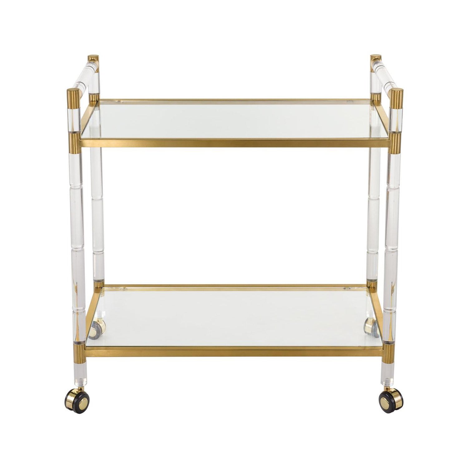 Modern Acrylic Hotel Housekeeping Storage Wheels Lucite Drinks Tea Carts Trolleys