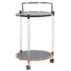 Acrylic Round Cart Plastic Tea Trolley with 3 Wheels for Hotel Housekeeping Service Furniture